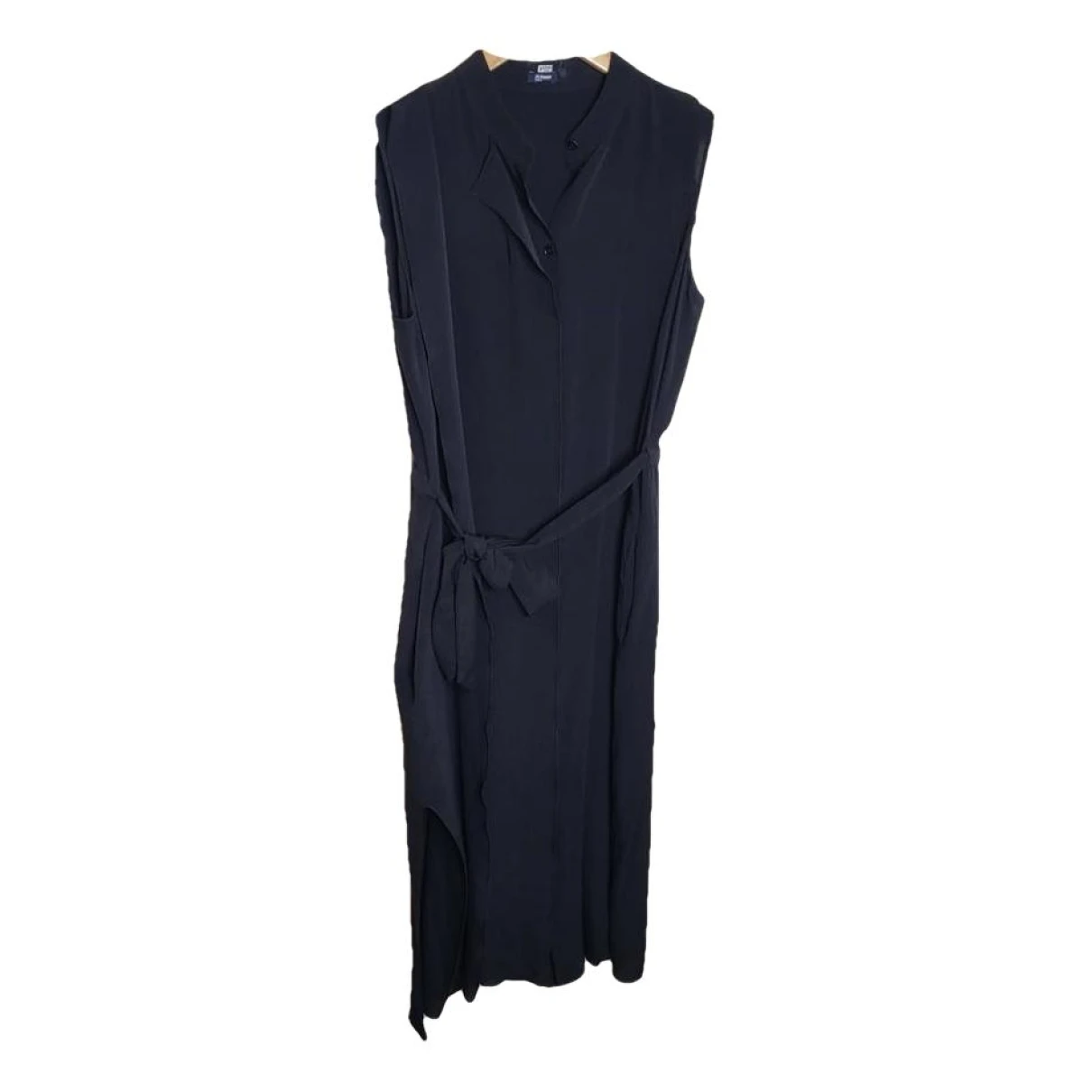 Pre-owned Jil Sander Silk Mid-length Dress In Black