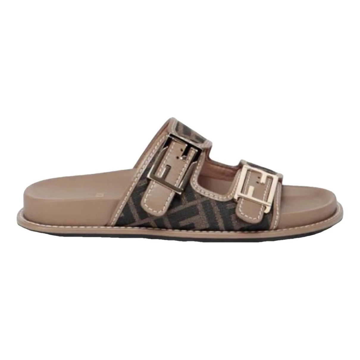 Pre-owned Fendi Leather Sandal In Brown