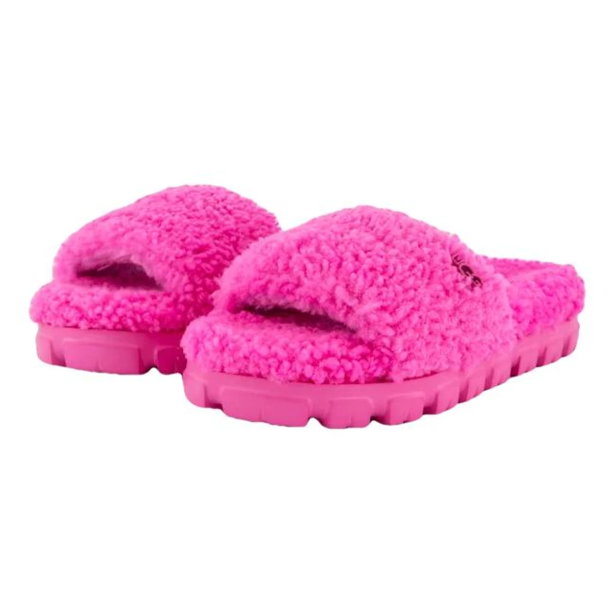Pre-owned Ugg Faux Fur Mules & Clogs In Pink