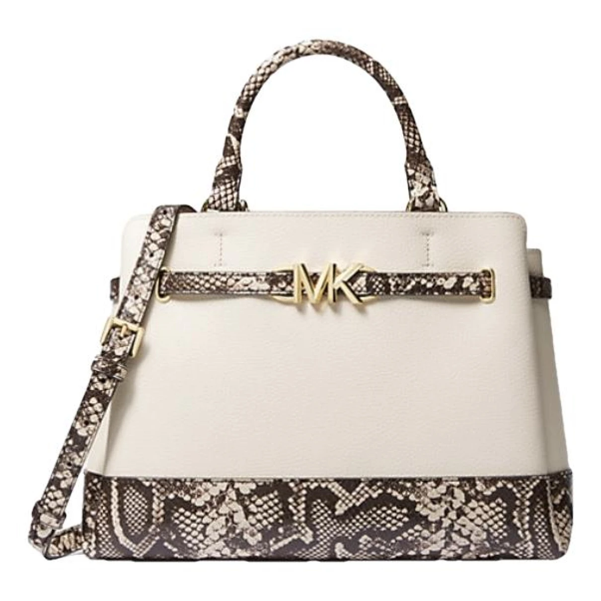 Pre-owned Michael Kors Leather Satchel In White