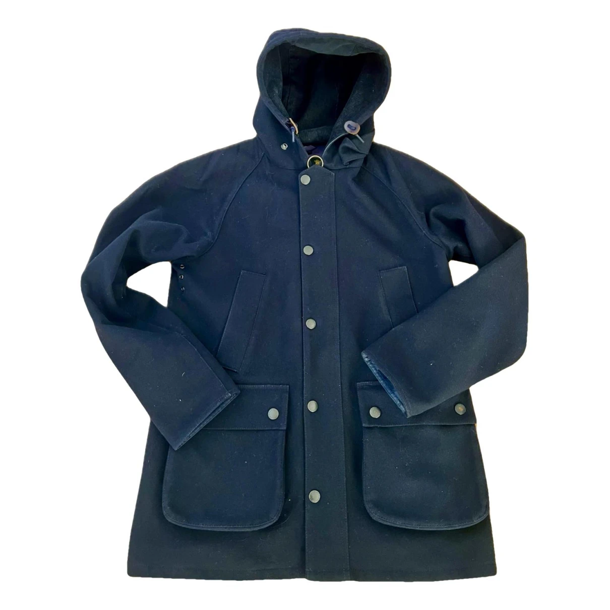 Pre-owned Barbour Wool Parka In Blue