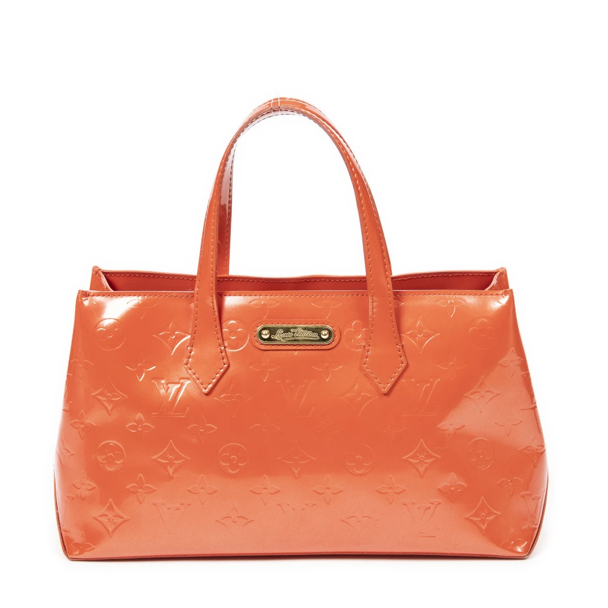 Pre-owned Louis Vuitton Wilshire Leather Handbag In Orange