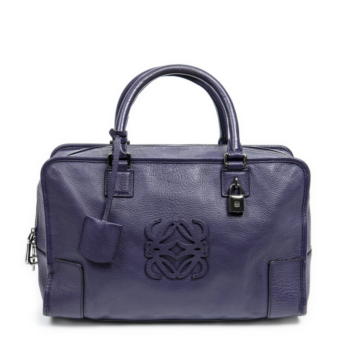 Pre-owned Loewe Amazona Leather Handbag In Purple