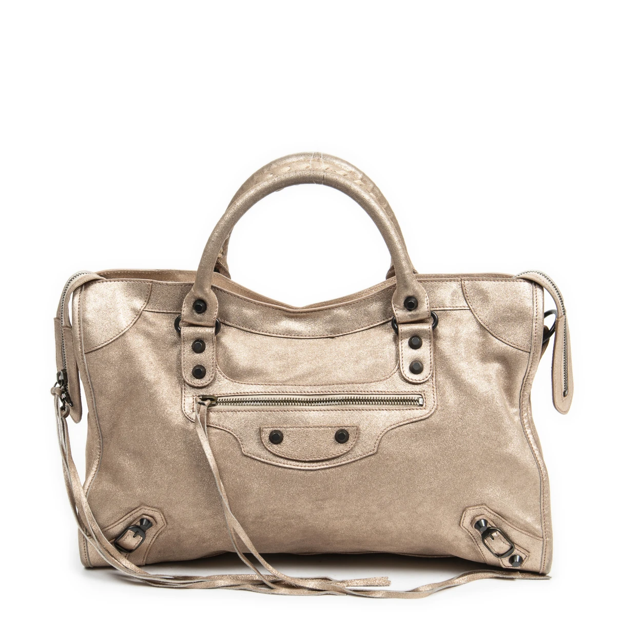 Pre-owned Balenciaga Leather Handbag In Gold