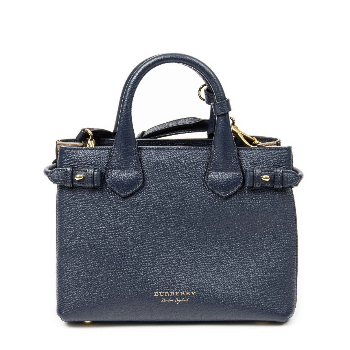 Pre-owned Burberry Leather Handbag In Blue