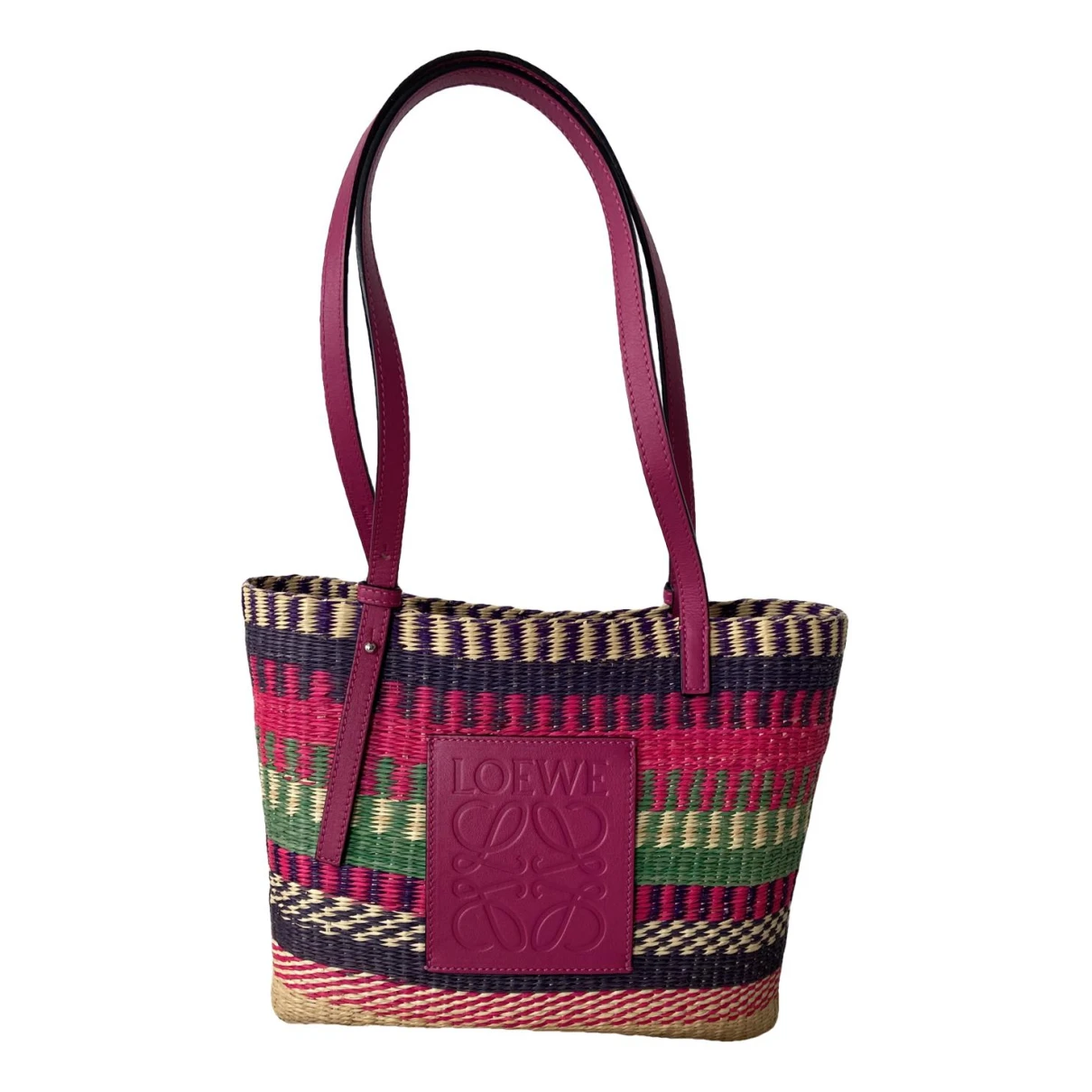 Pre-owned Loewe Square Basket Tote In Multicolour