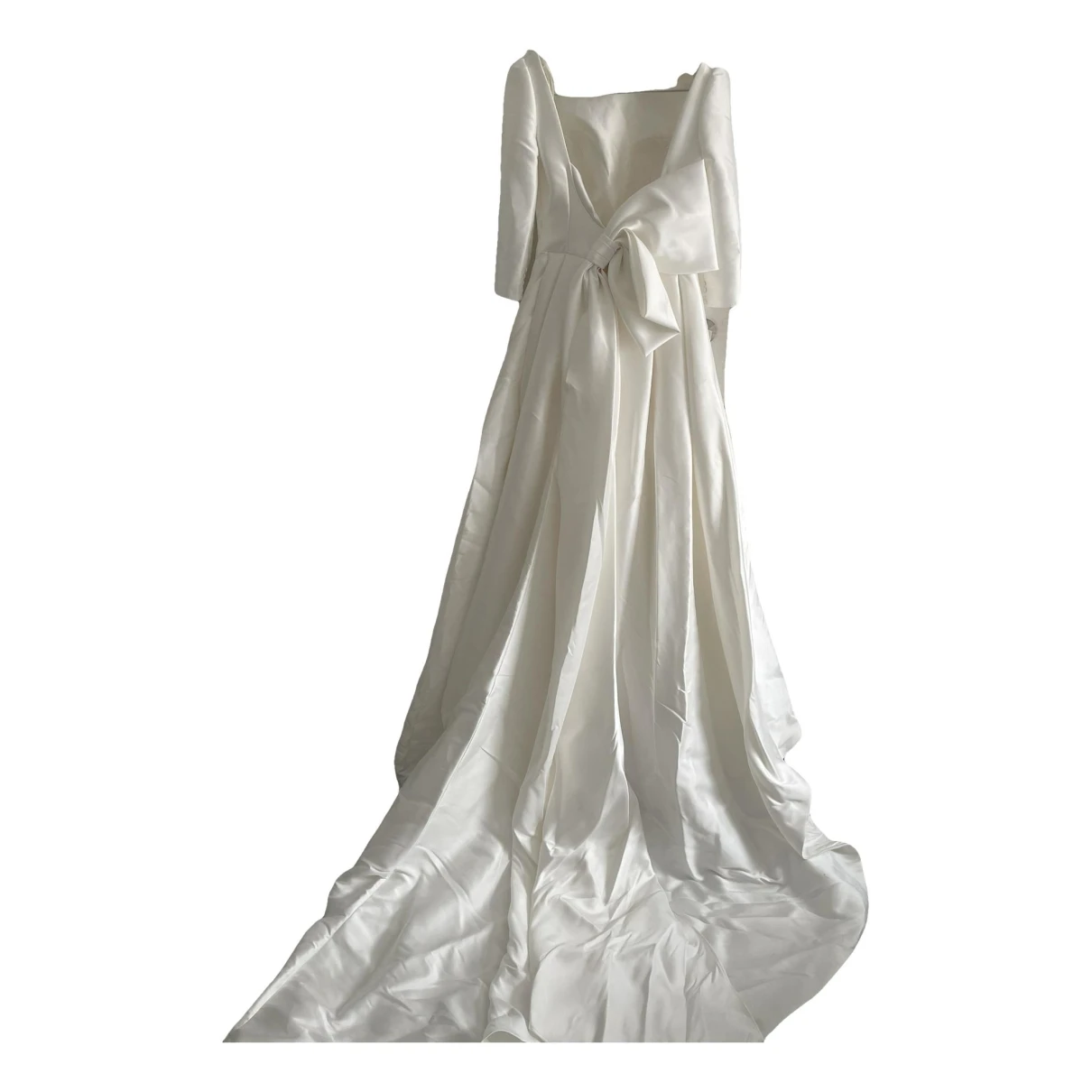 Pre-owned Pronovias Silk Maxi Dress In White