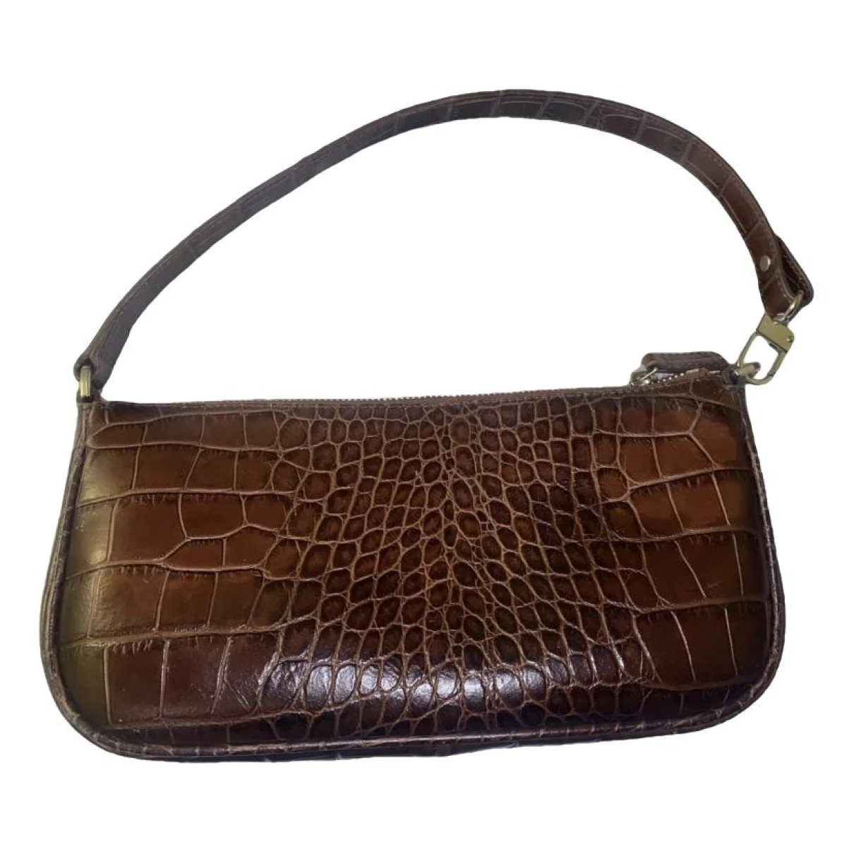 Pre-owned By Far Rachel Leather Clutch Bag In Brown