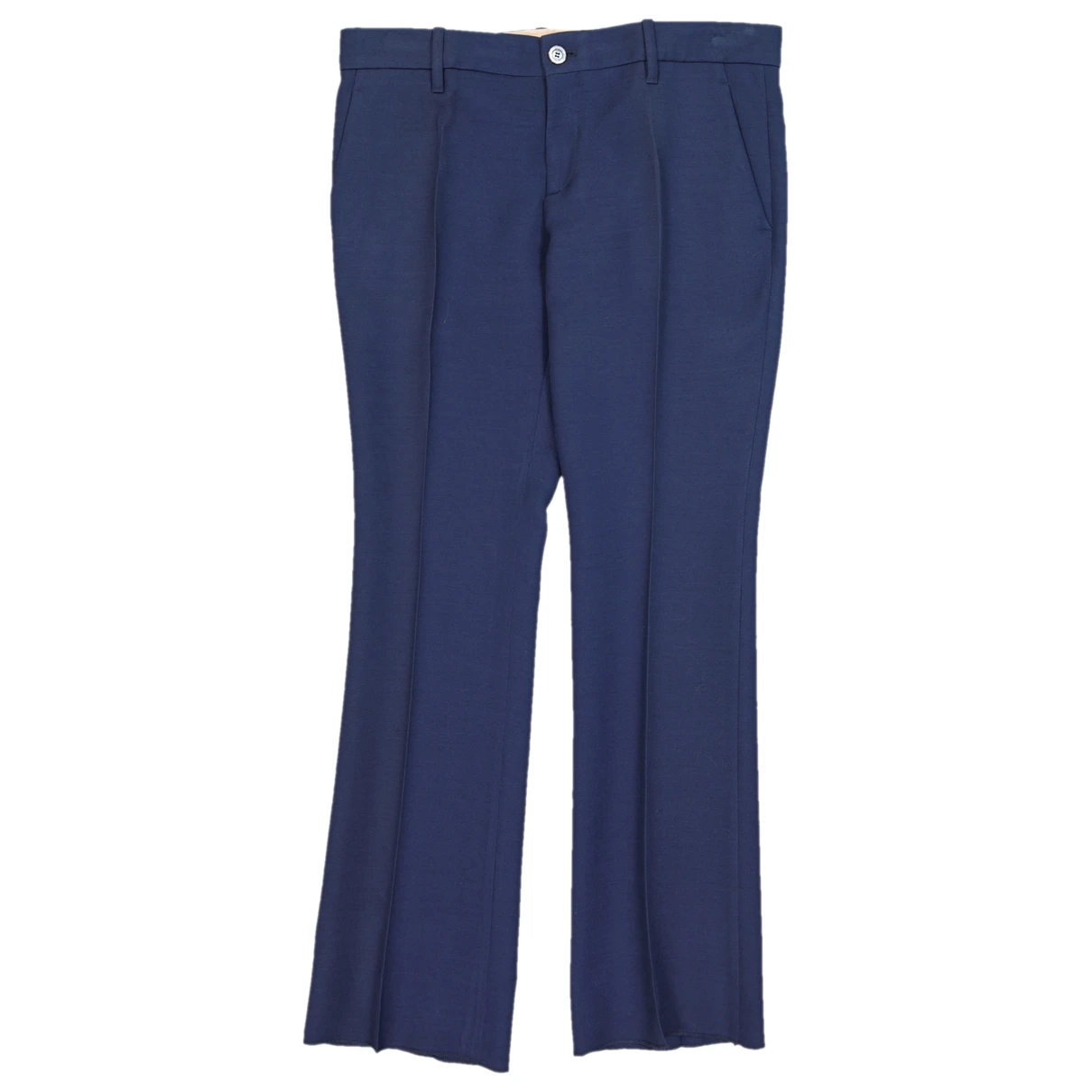 Pre-owned Gucci Silk Trousers In Blue