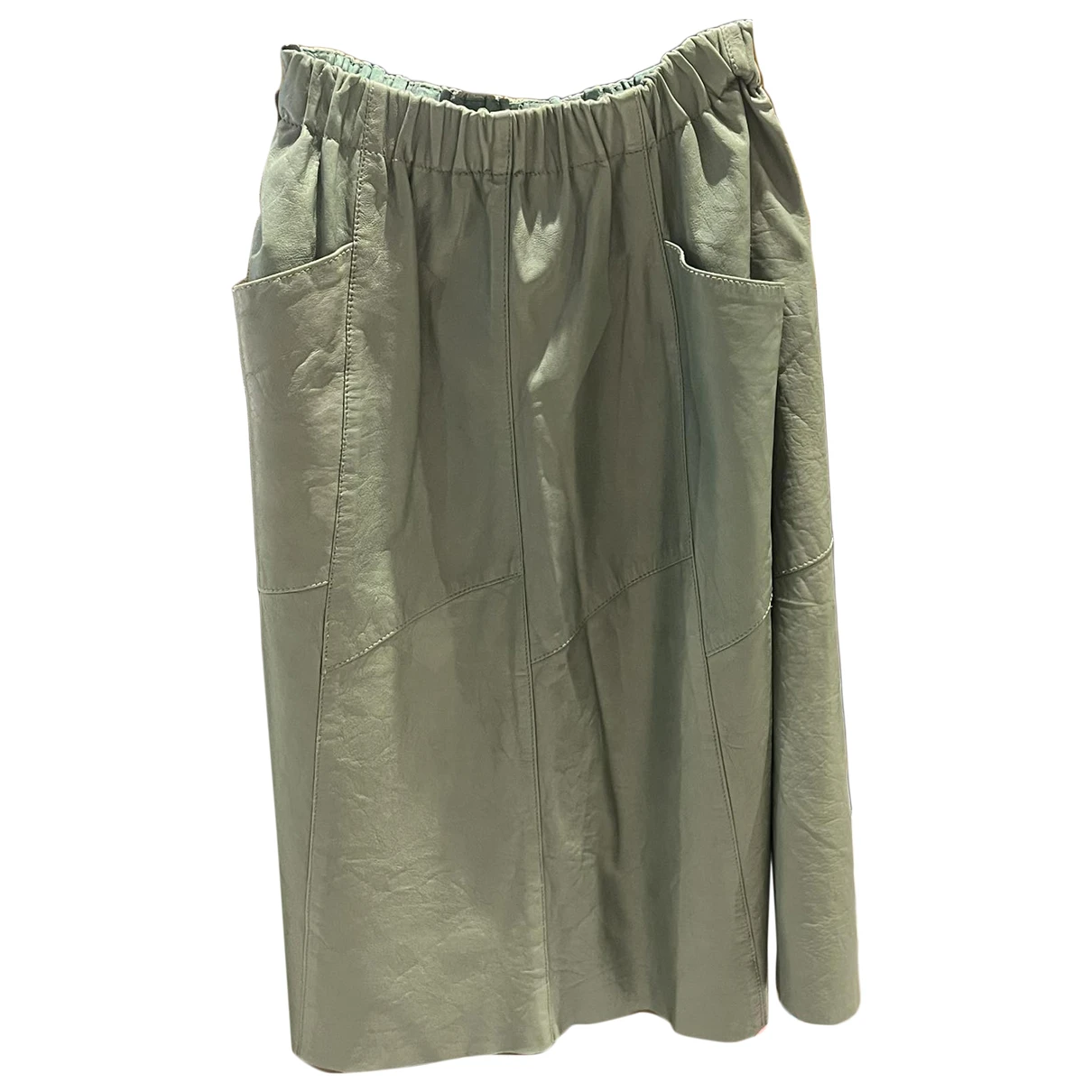 Pre-owned Forte Forte Leather Mid-length Skirt In Green