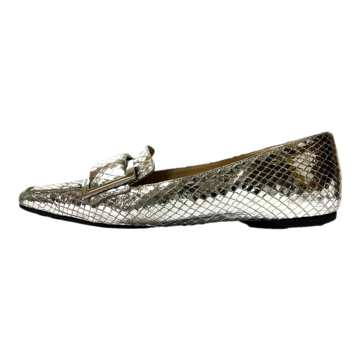 Pre-owned Sergio Rossi Leather Flats In Silver