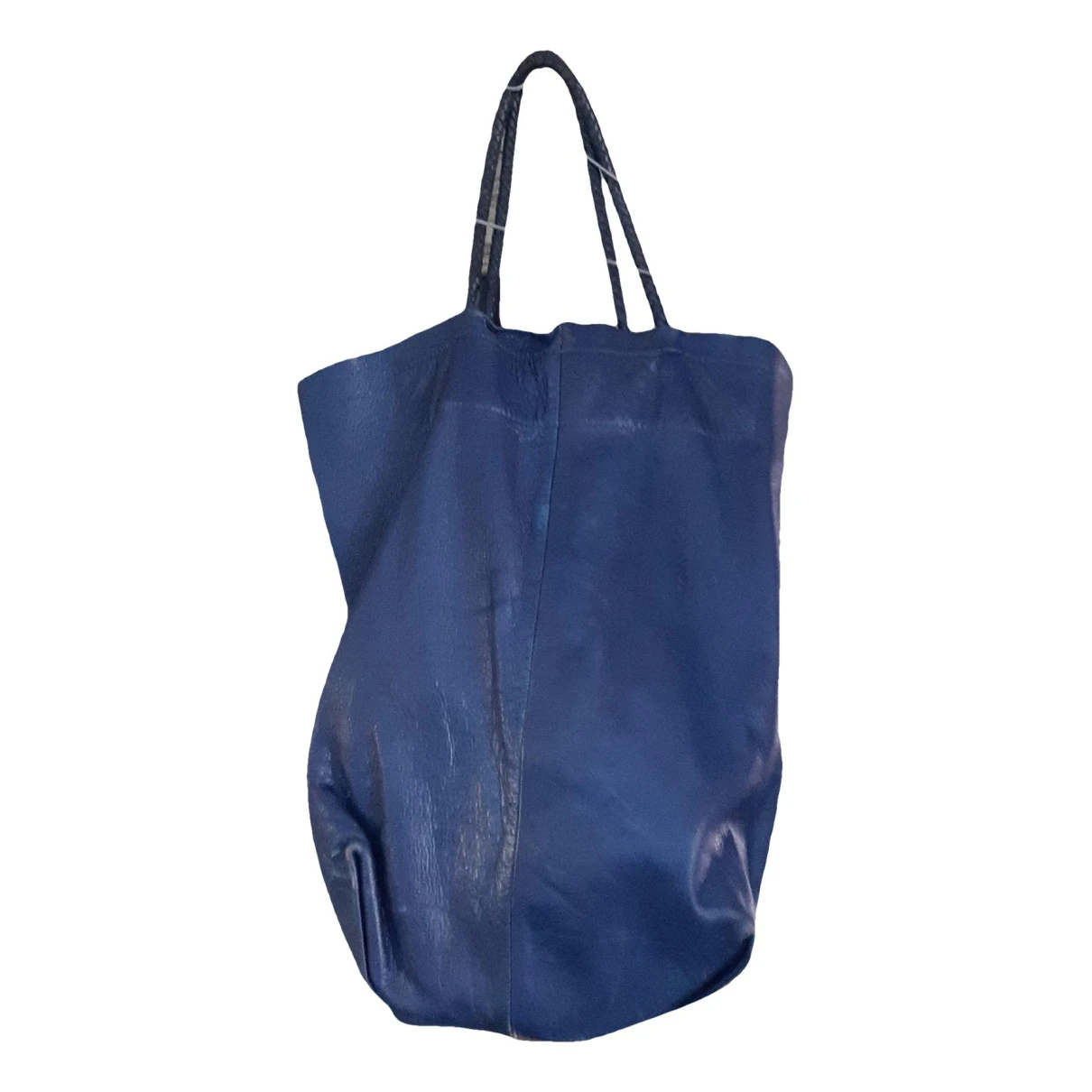 Pre-owned Maje Leather Tote In Blue