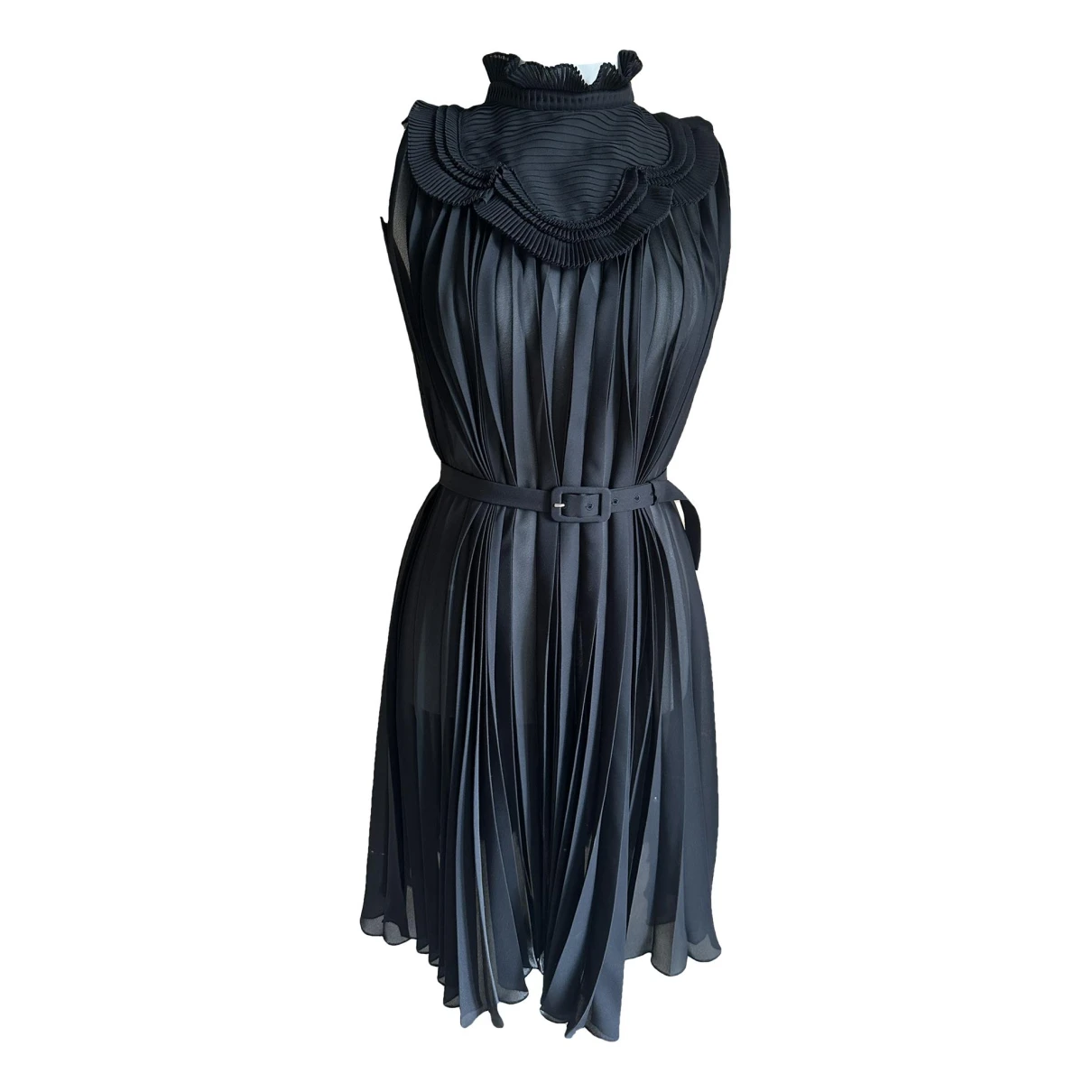Pre-owned Prada Silk Mini Dress In Black