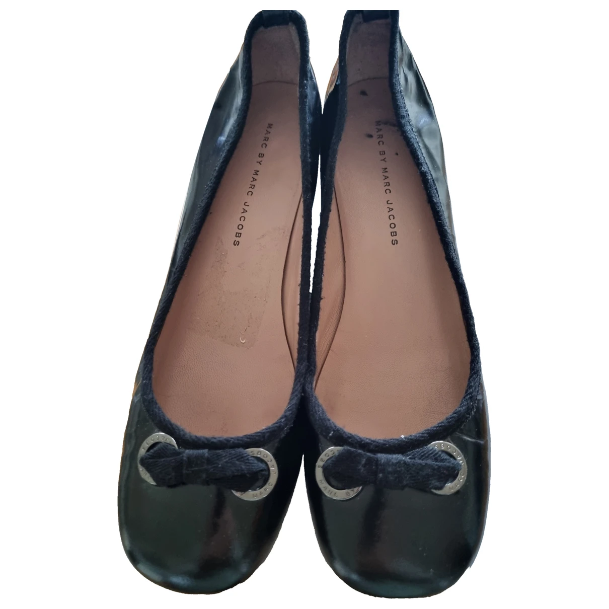 Pre-owned Marc By Marc Jacobs Leather Ballet Flats In Black