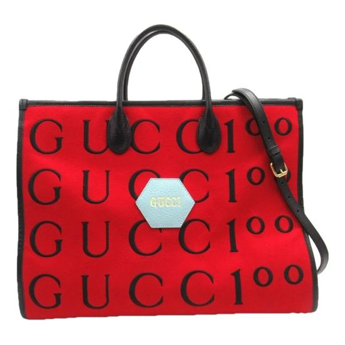 Pre-owned Gucci Cloth Tote In Red
