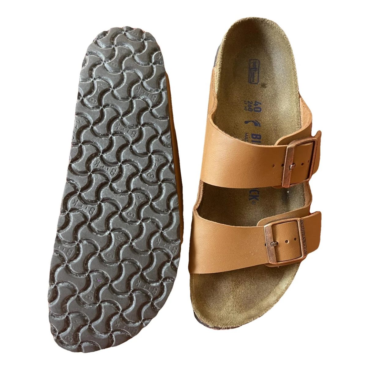 Pre-owned Birkenstock Leather Sandal In Camel