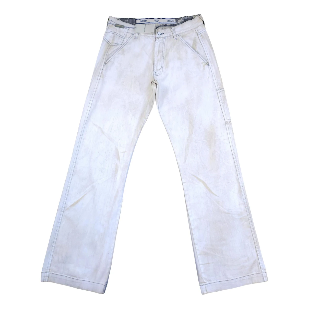 Pre-owned Emporio Armani Straight Jeans In White