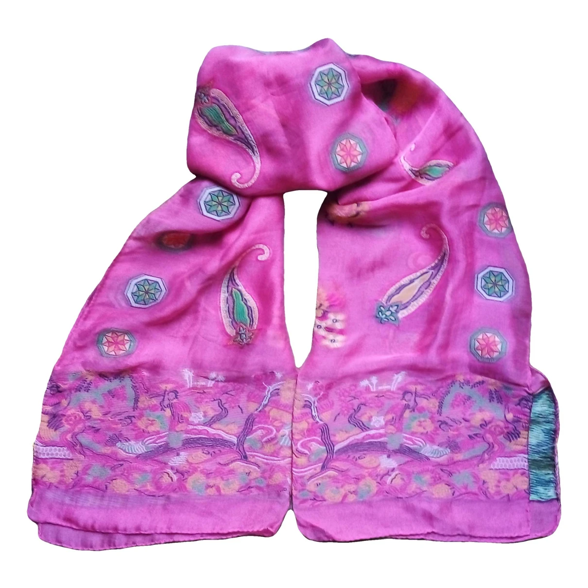 Pre-owned Etro Silk Scarf In Pink