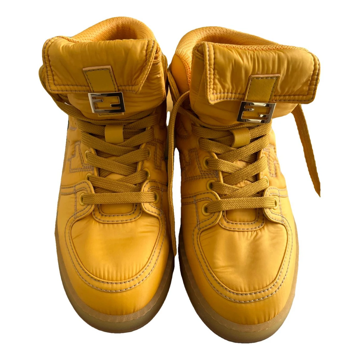 Pre-owned Fendi Match Trainers In Yellow