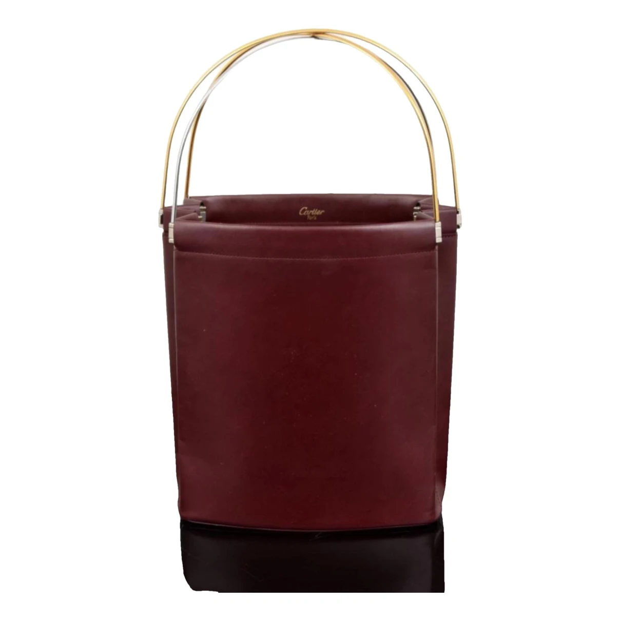 Pre-owned Cartier Trinity Leather Handbag In Burgundy