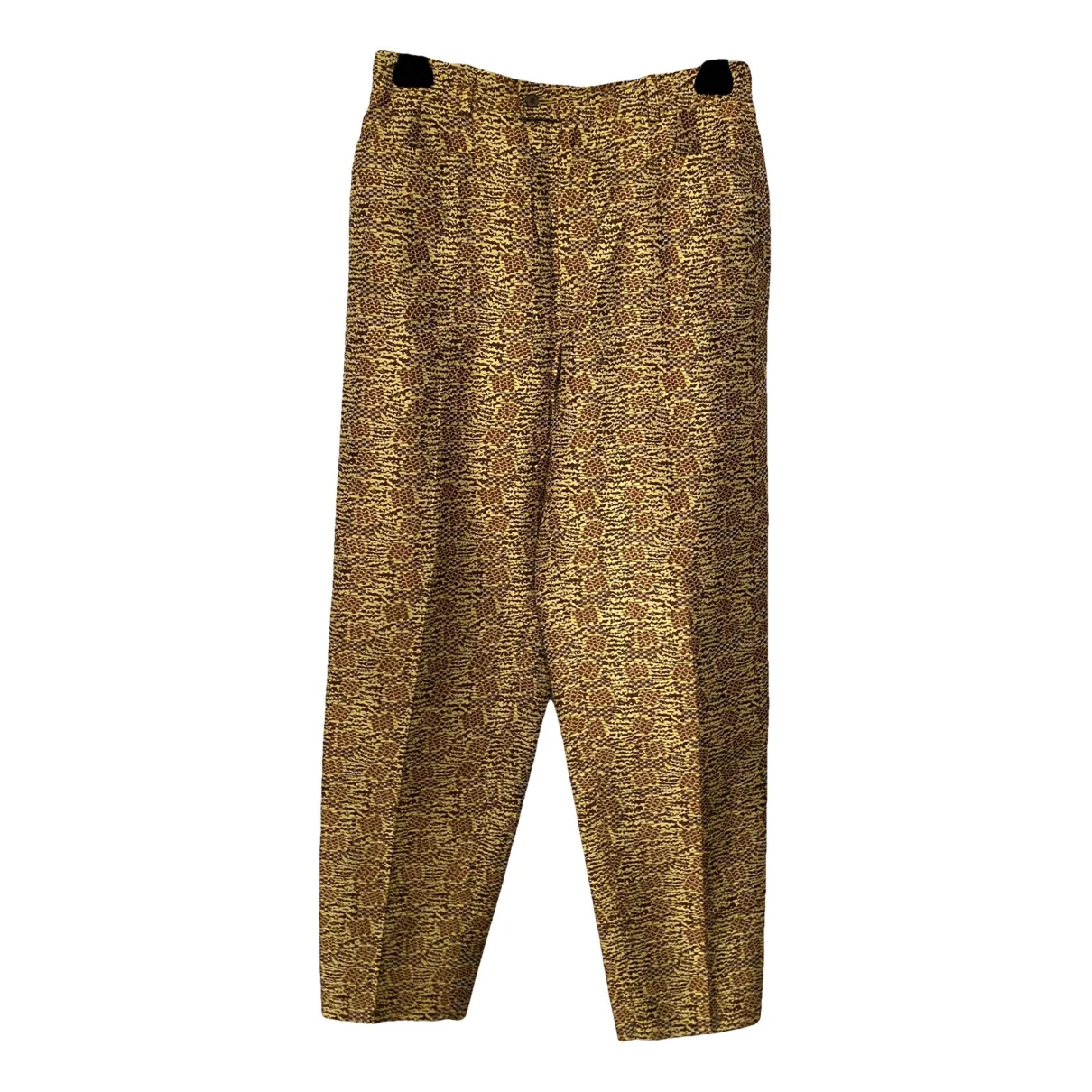 Pre-owned Saint Laurent Silk Straight Pants In Gold