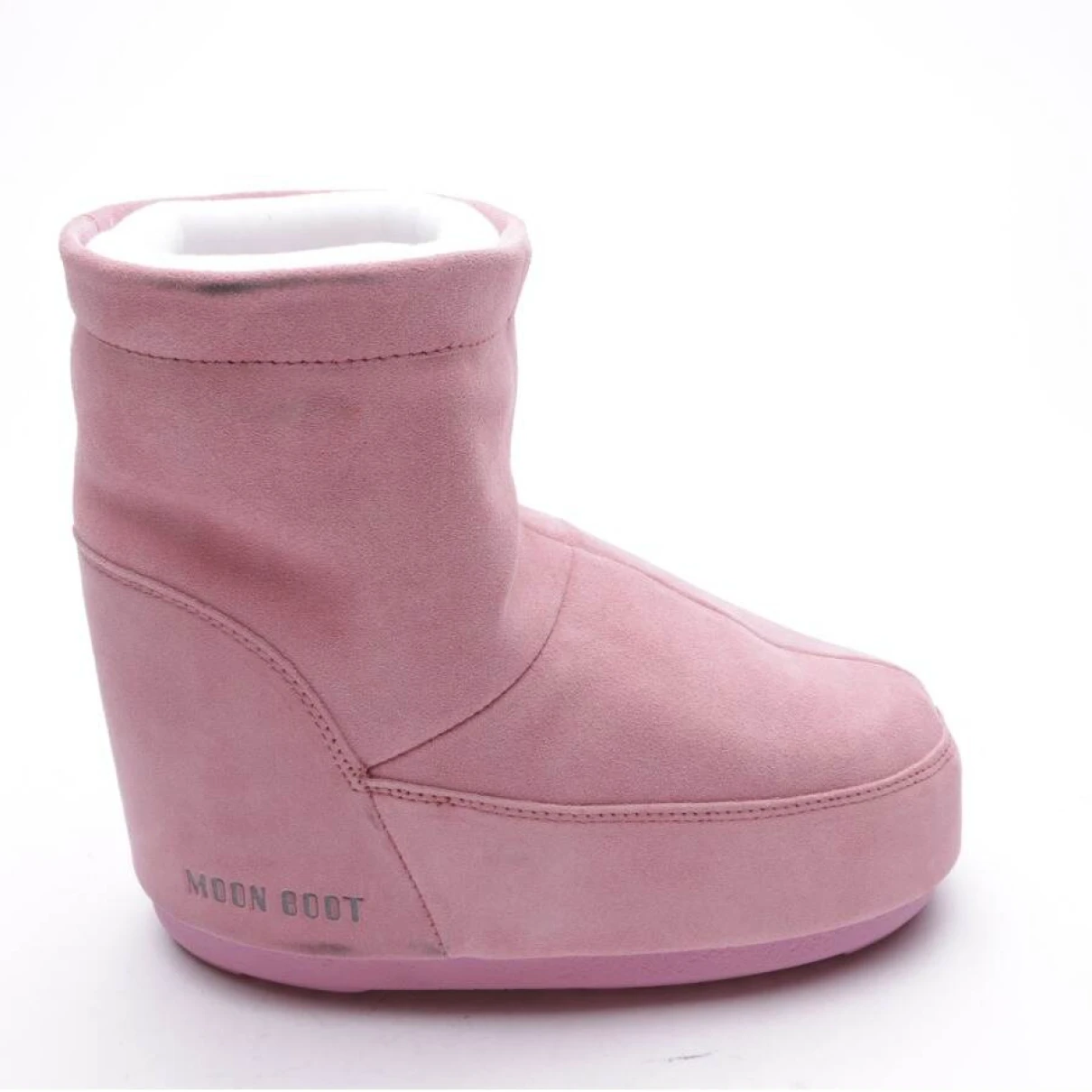 Pre-owned Moon Boot Leather Trainers In Pink