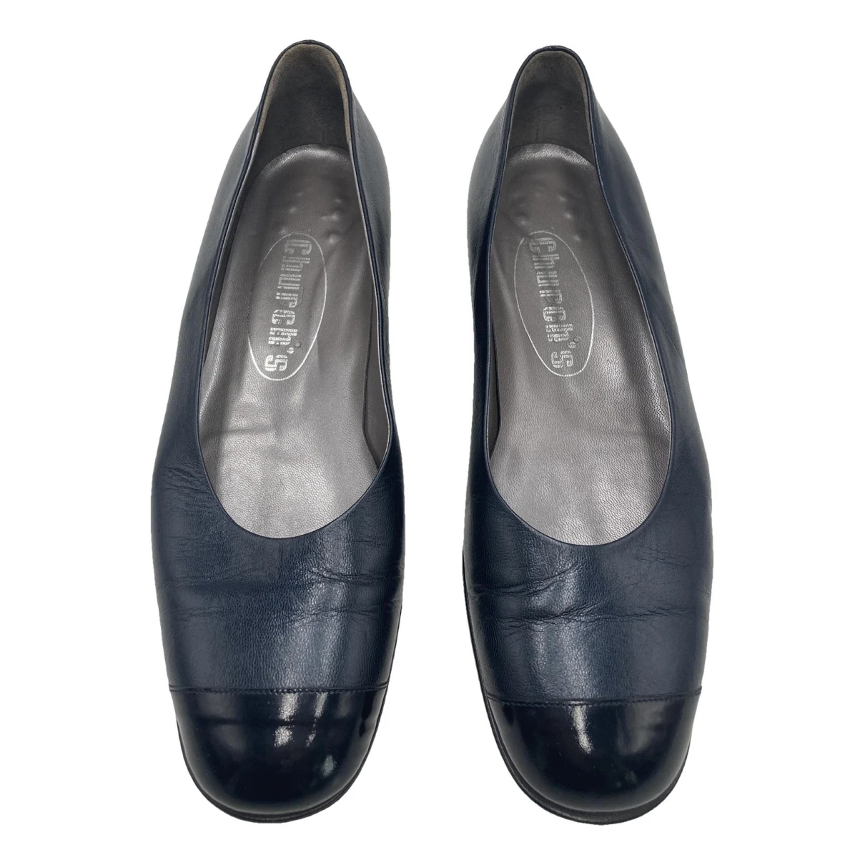 Pre-owned Church's Leather Ballet Flats In Black