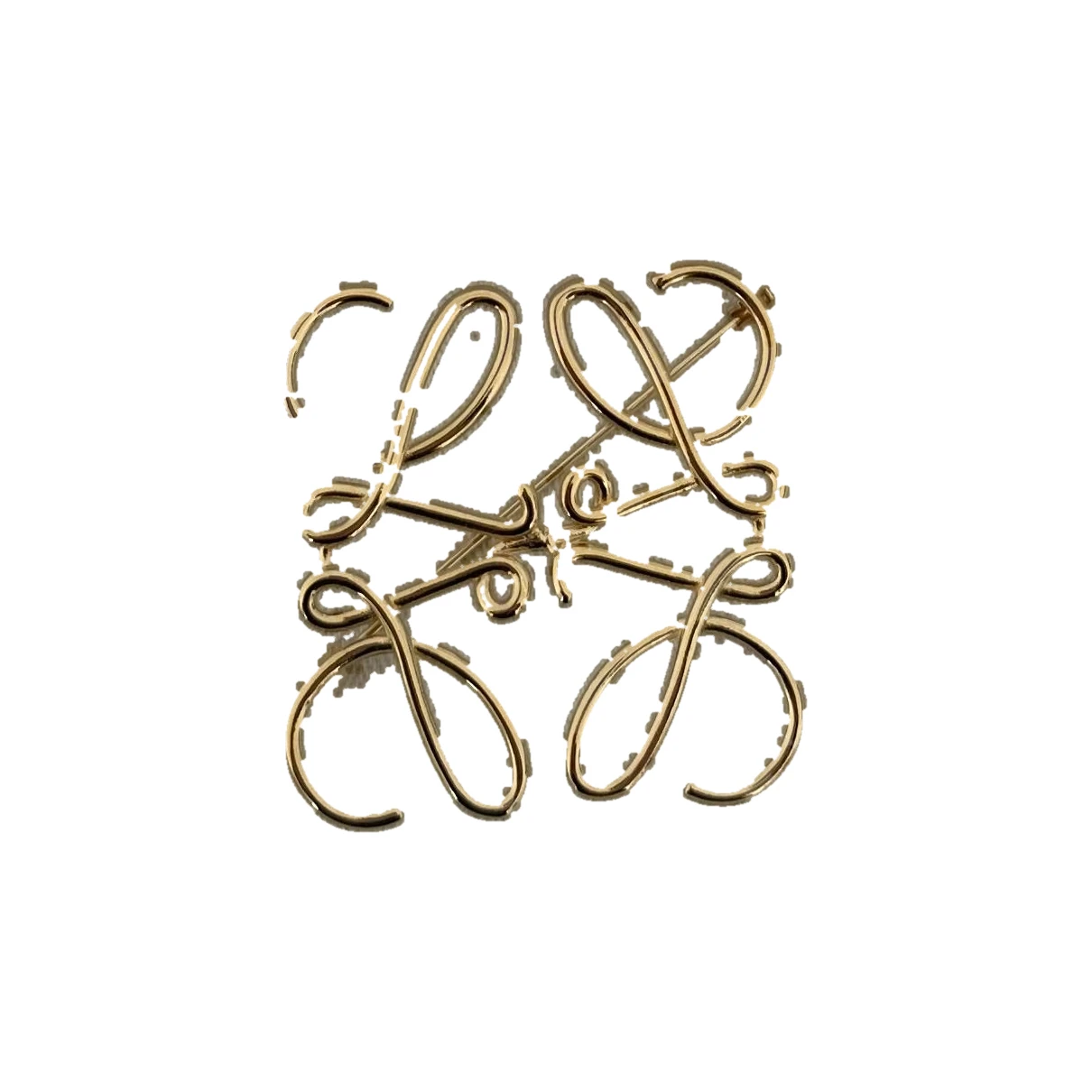 Pre-owned Loewe Anagram Pin & Brooche In Gold