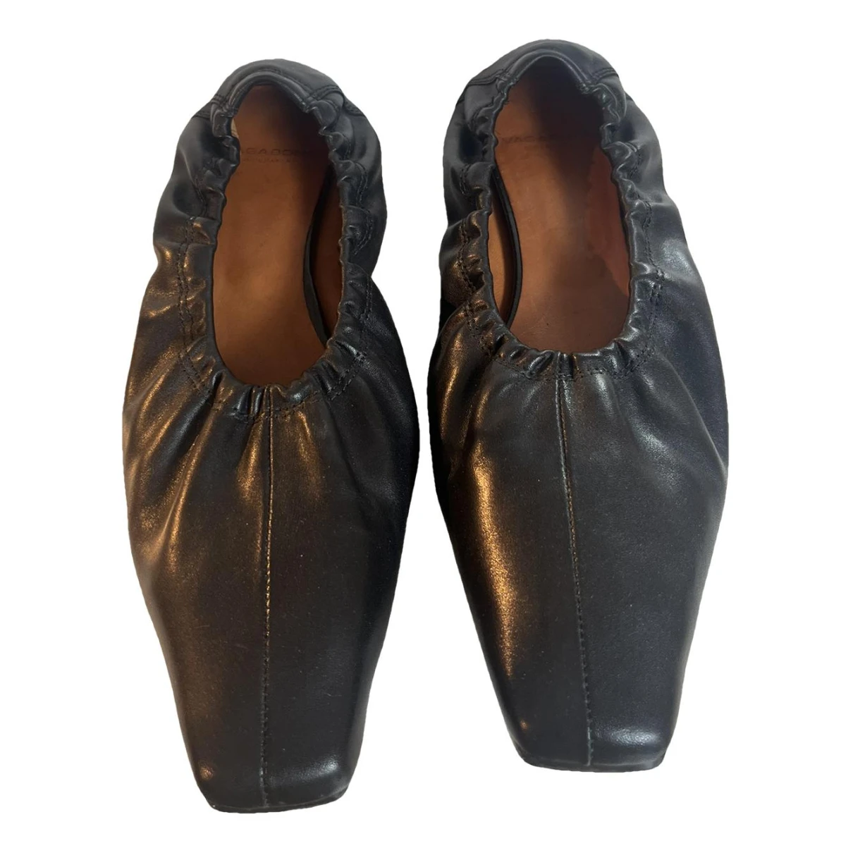 Pre-owned Vagabond Leather Ballet Flats In Black