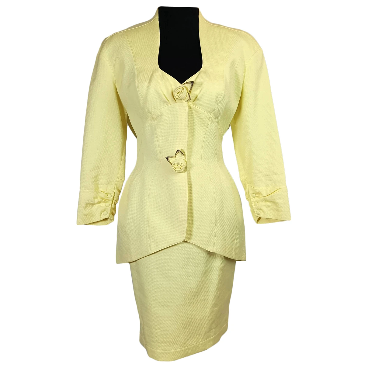 Pre-owned Mugler Suit Jacket In Yellow