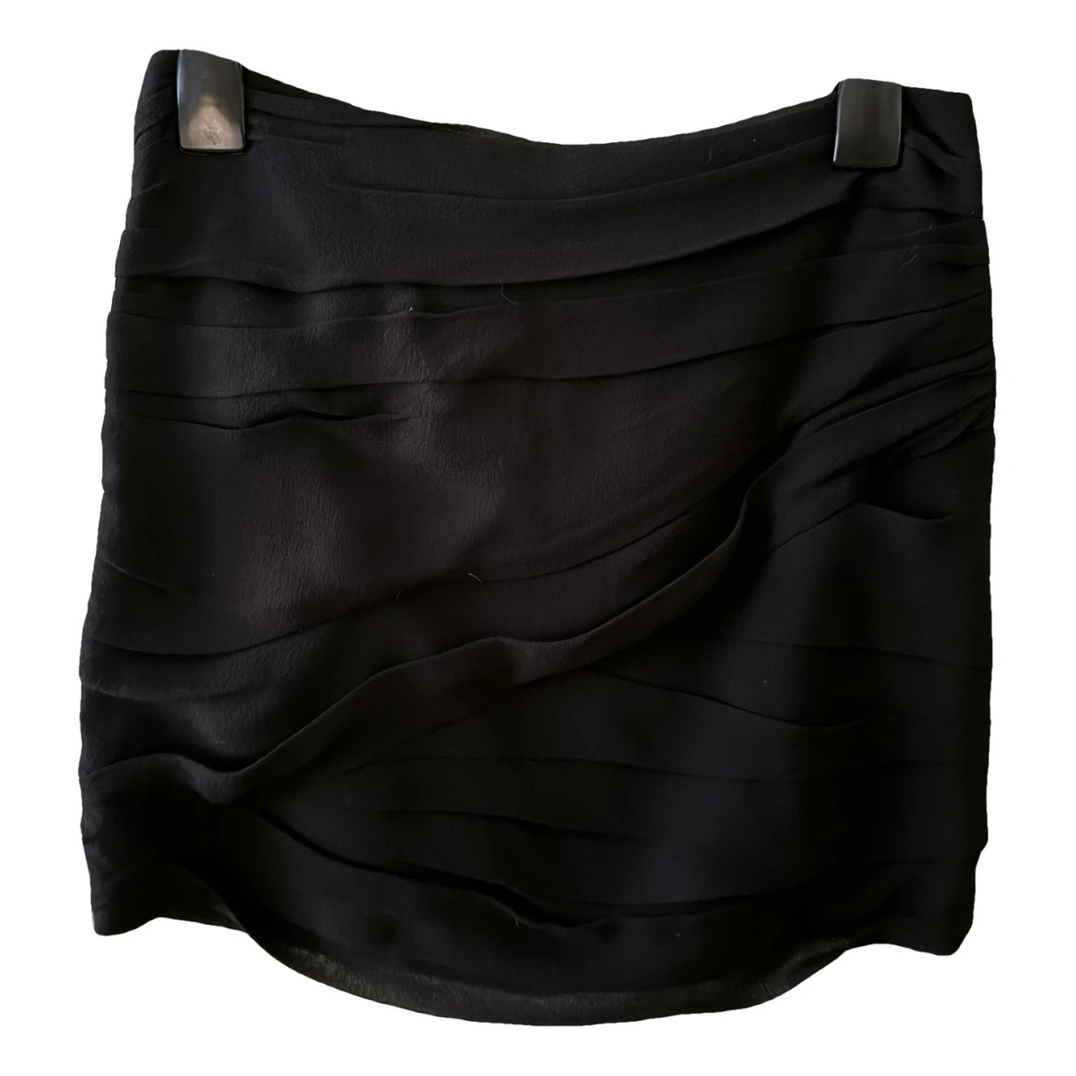 Pre-owned Saint Laurent Silk Mini Skirt In Black