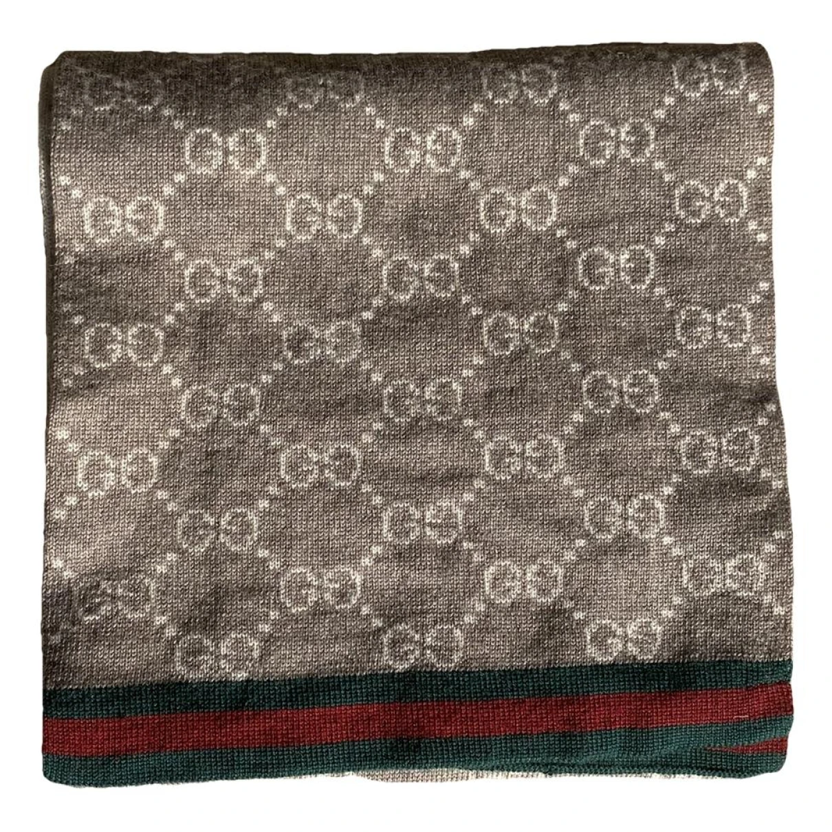 Pre-owned Gucci Wool Scarf & Pocket Square In Beige