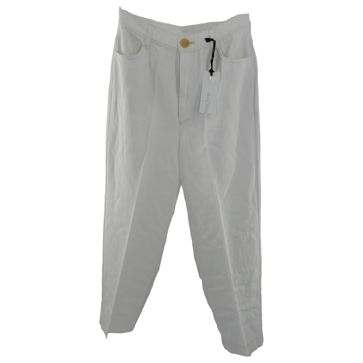 Pre-owned Forte Forte Straight Pants In White