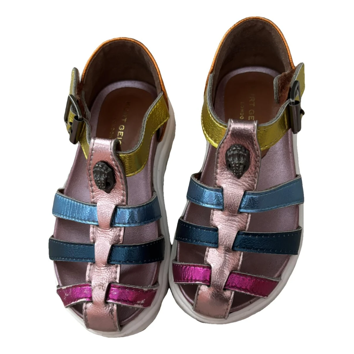 Pre-owned Kurt Geiger Leather Sandals In Turquoise