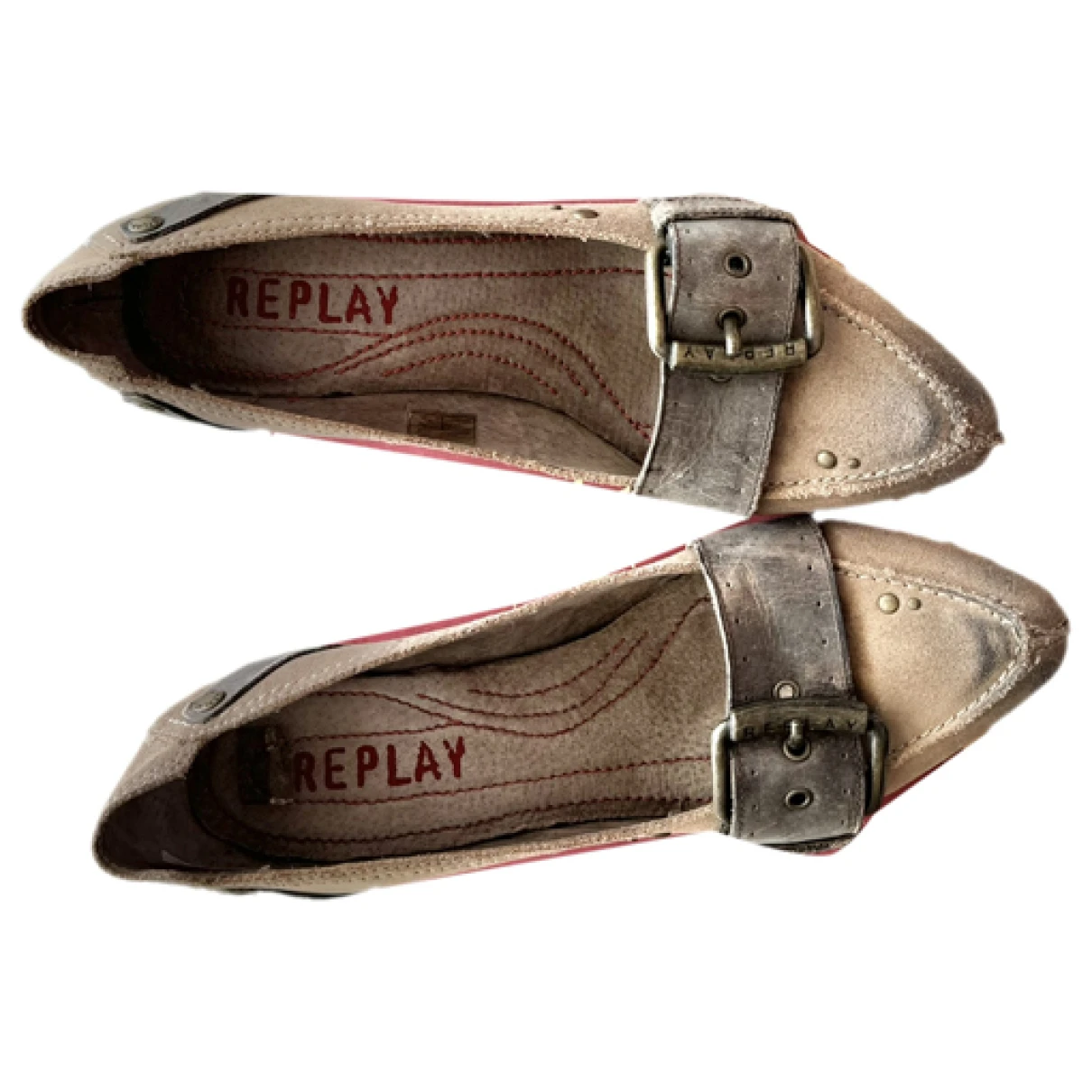 Pre-owned Replay Leather Heels In Brown