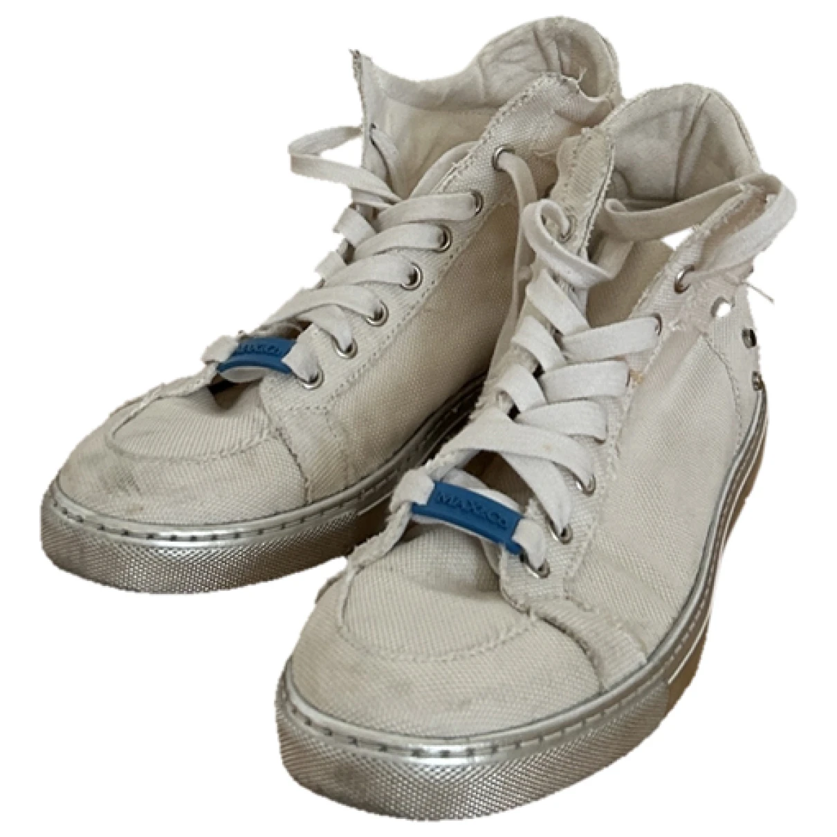 Pre-owned Max & Co Cloth Trainers In Beige
