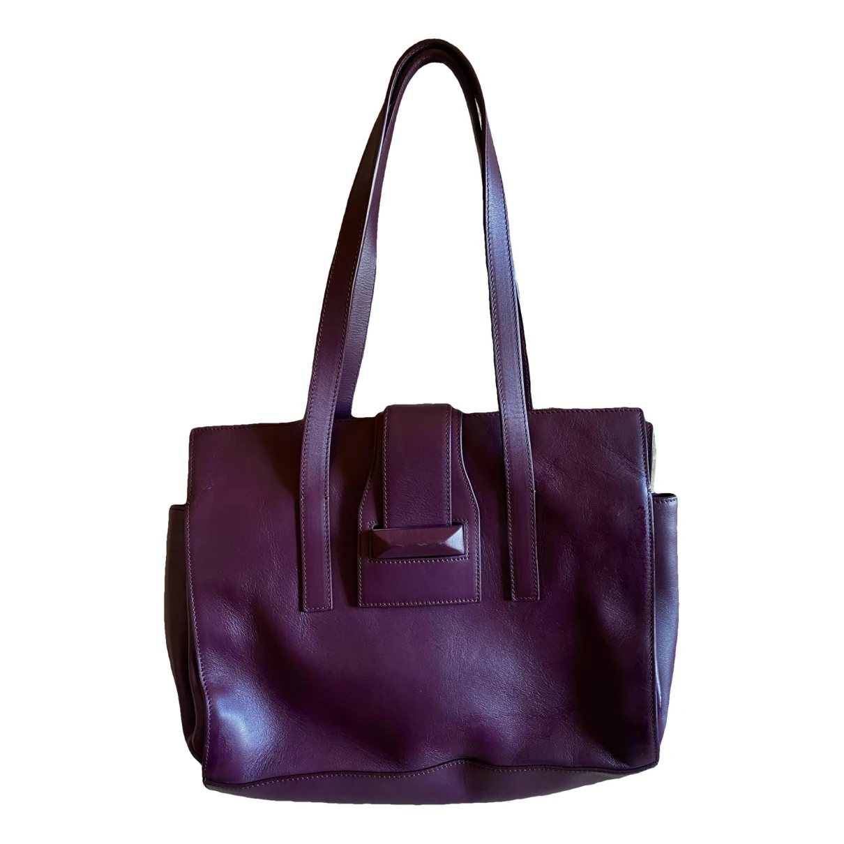 Pre-owned Max Mara Anita Leather Handbag In Purple