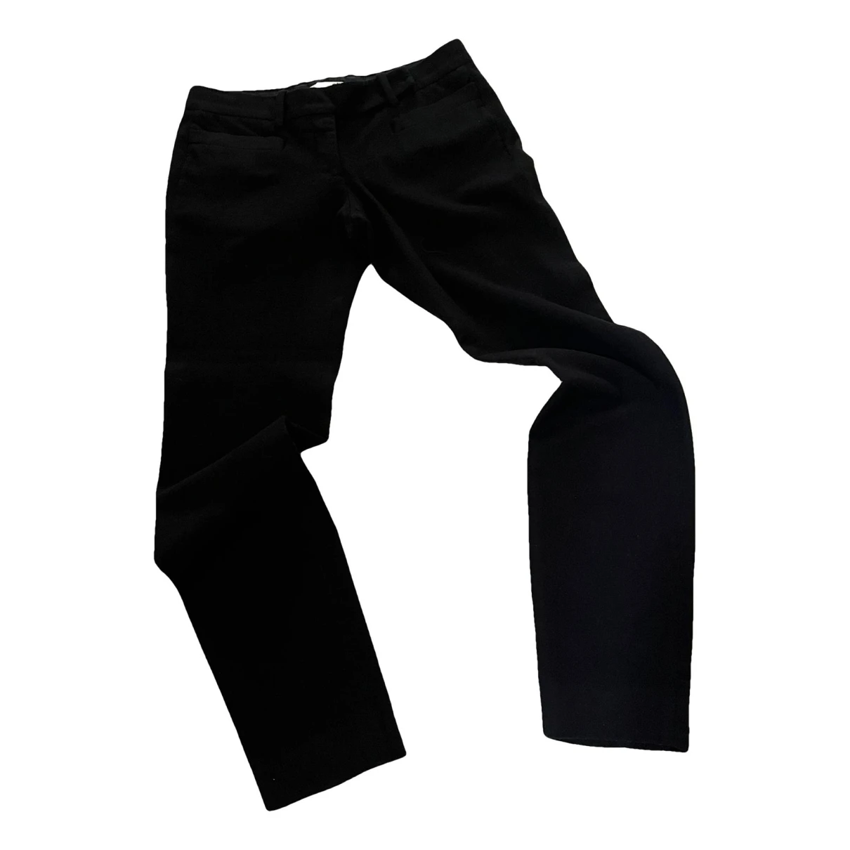 Pre-owned Prada Wool Straight Pants In Black