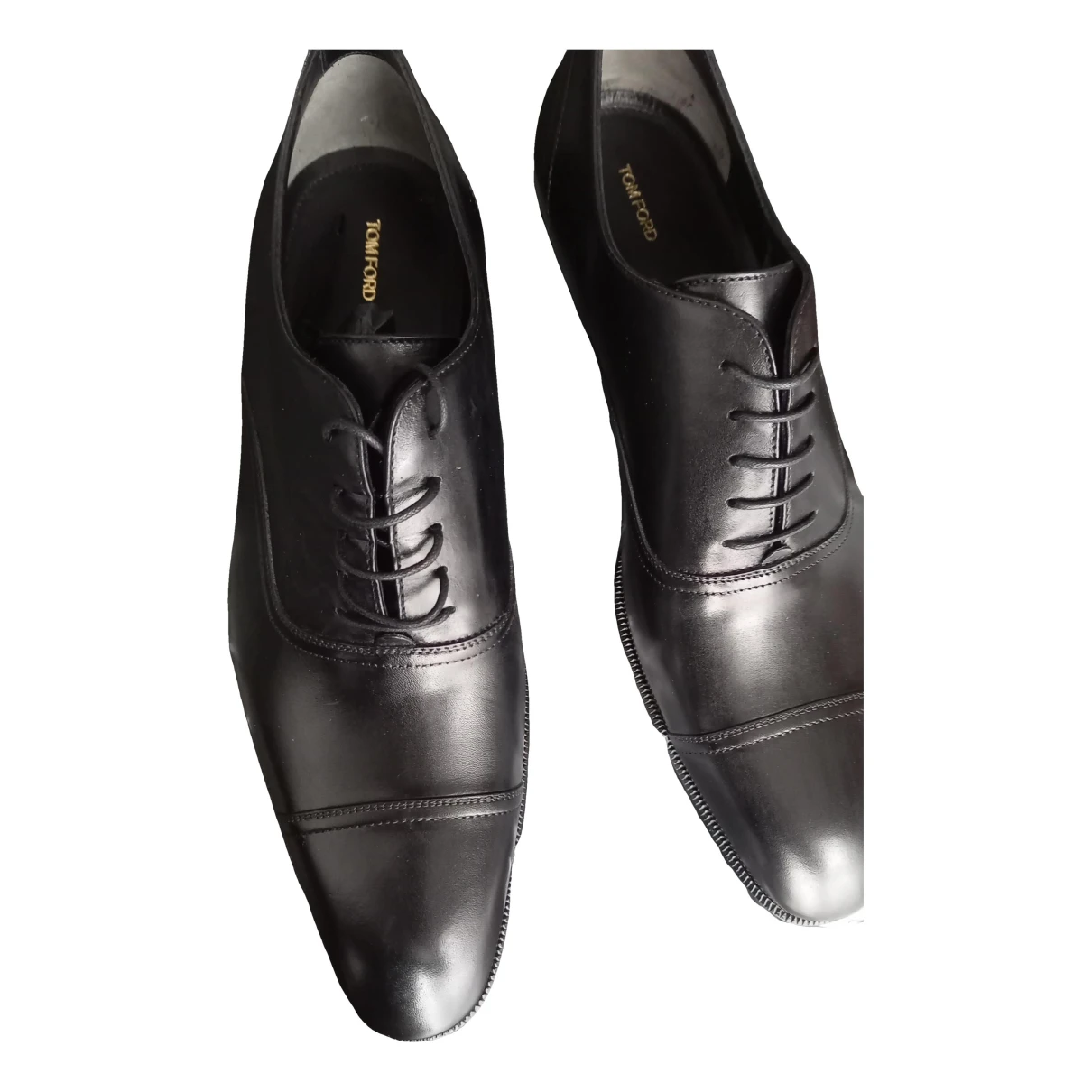 Pre-owned Tom Ford Leather Lace Ups In Black