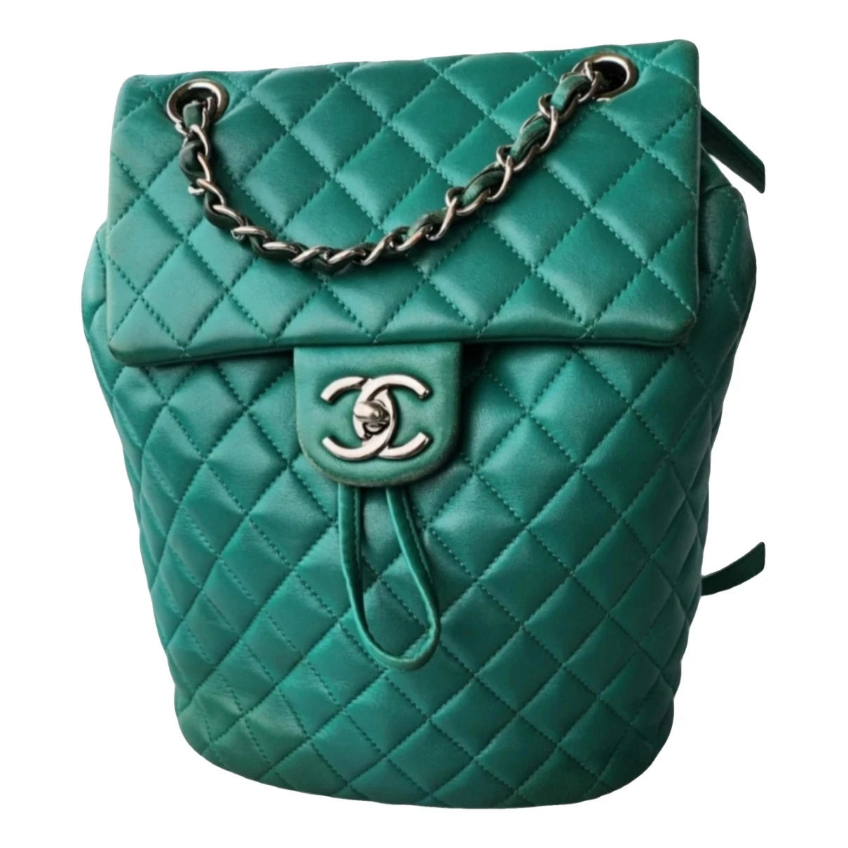 Pre-owned Chanel Urban Spirit Leather Backpack In Green