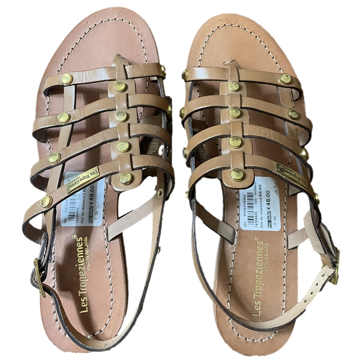 Pre-owned Les Tropeziennes Leather Sandal In Camel