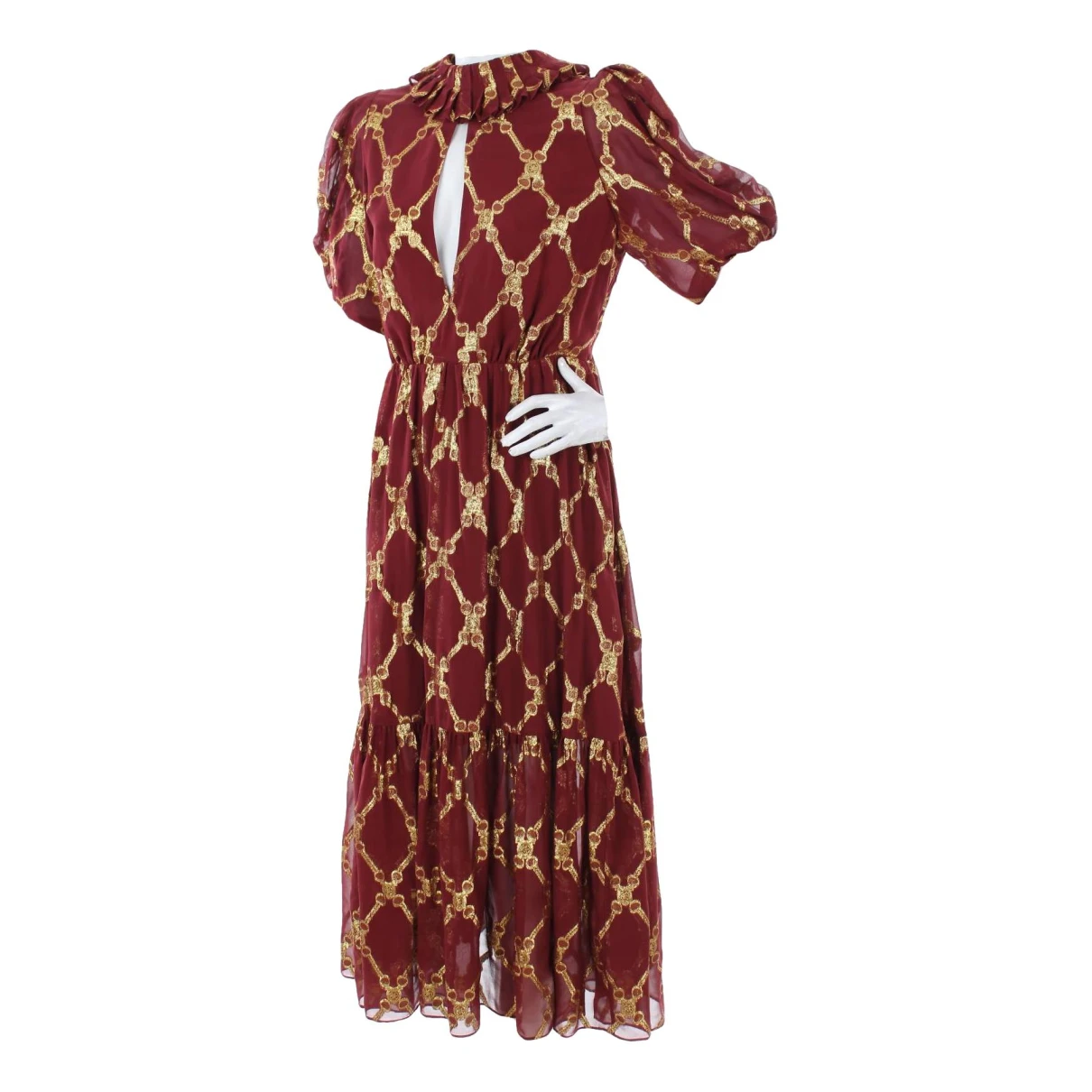 Pre-owned Tommy Hilfiger Silk Maxi Dress In Red