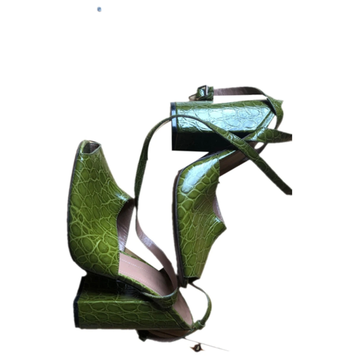 Pre-owned Marni Leather Heels In Green