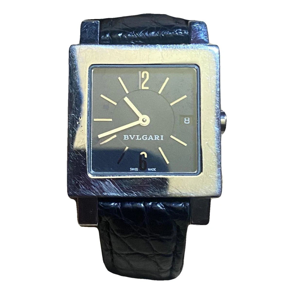 Pre-owned Bvlgari Silver Watch In Black
