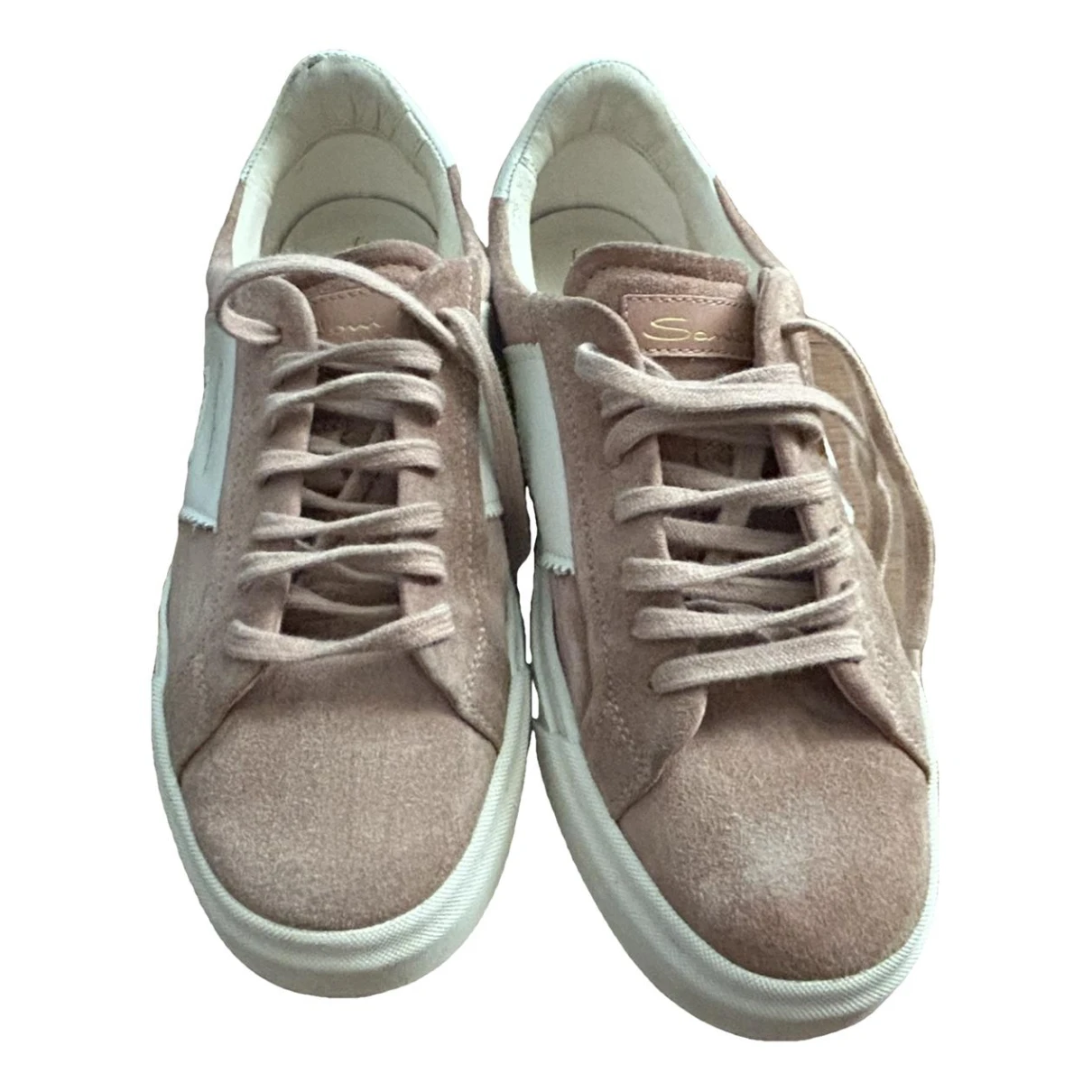 Pre-owned Santoni Leather Trainers In Pink