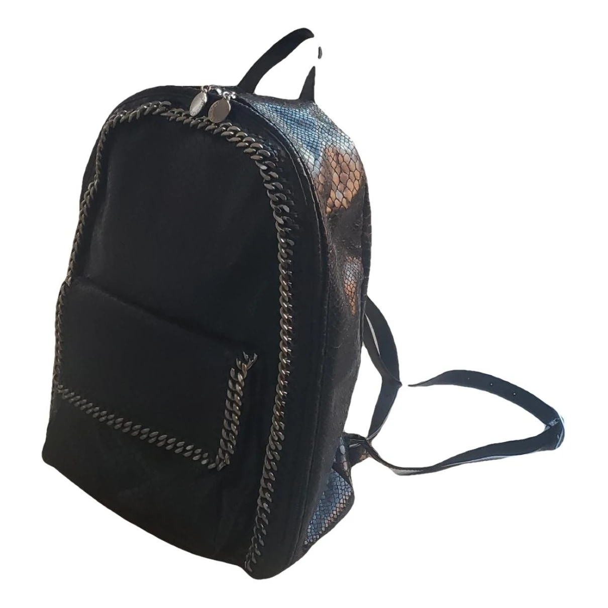 Pre-owned Stella Mccartney Falabella Go Vegan Leather Backpack In Black