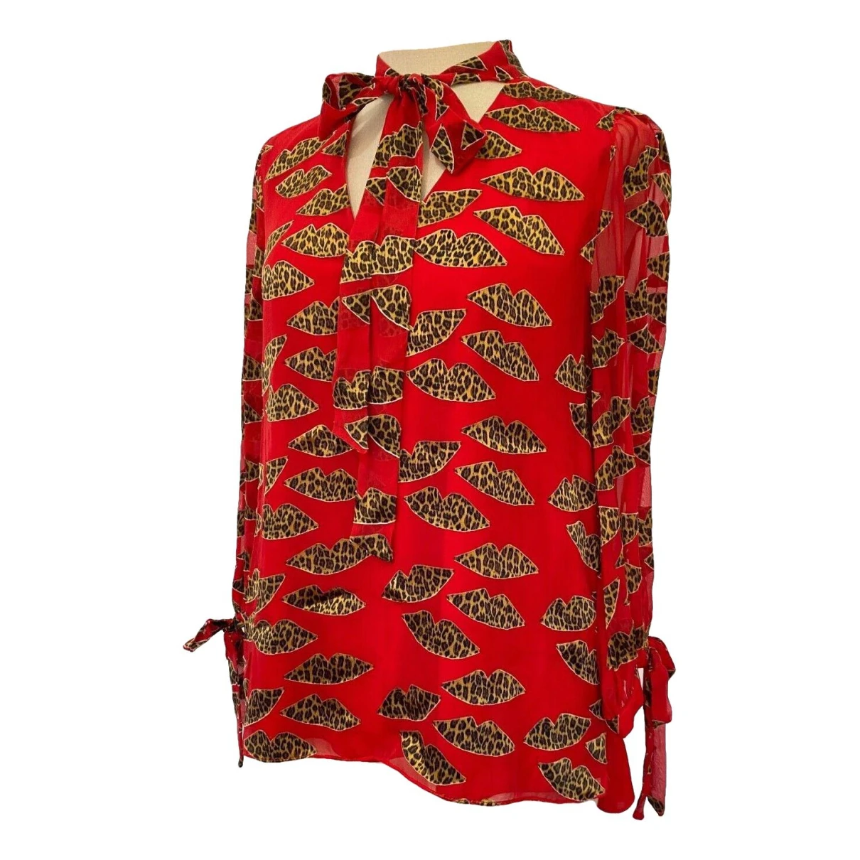 Pre-owned Alice And Olivia Silk Blouse In Red