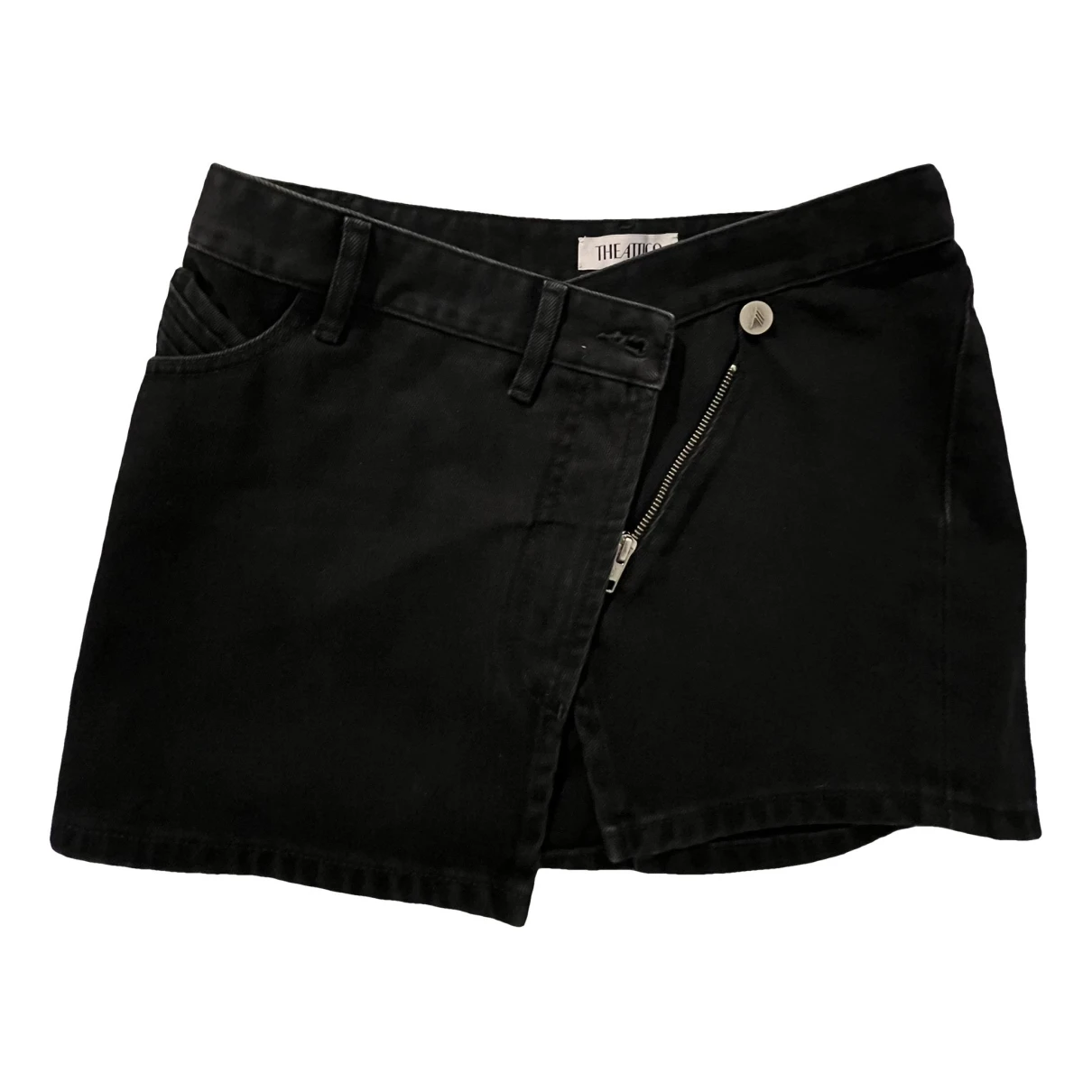 Pre-owned Attico Mini Skirt In Black