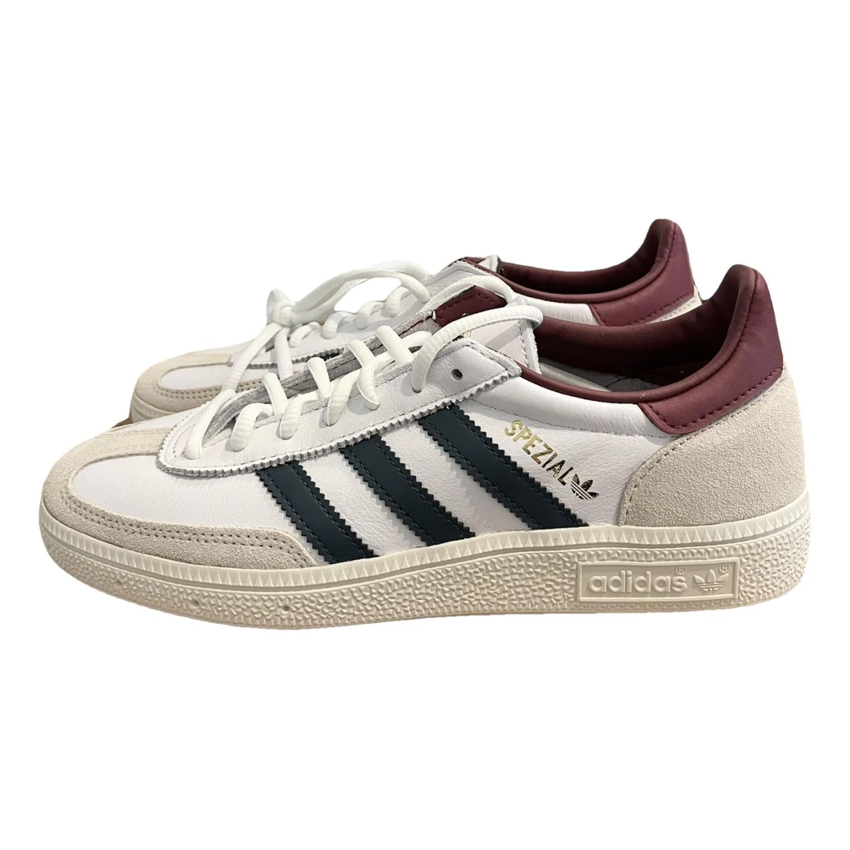 Pre-owned Adidas Originals Leather Trainers In Burgundy