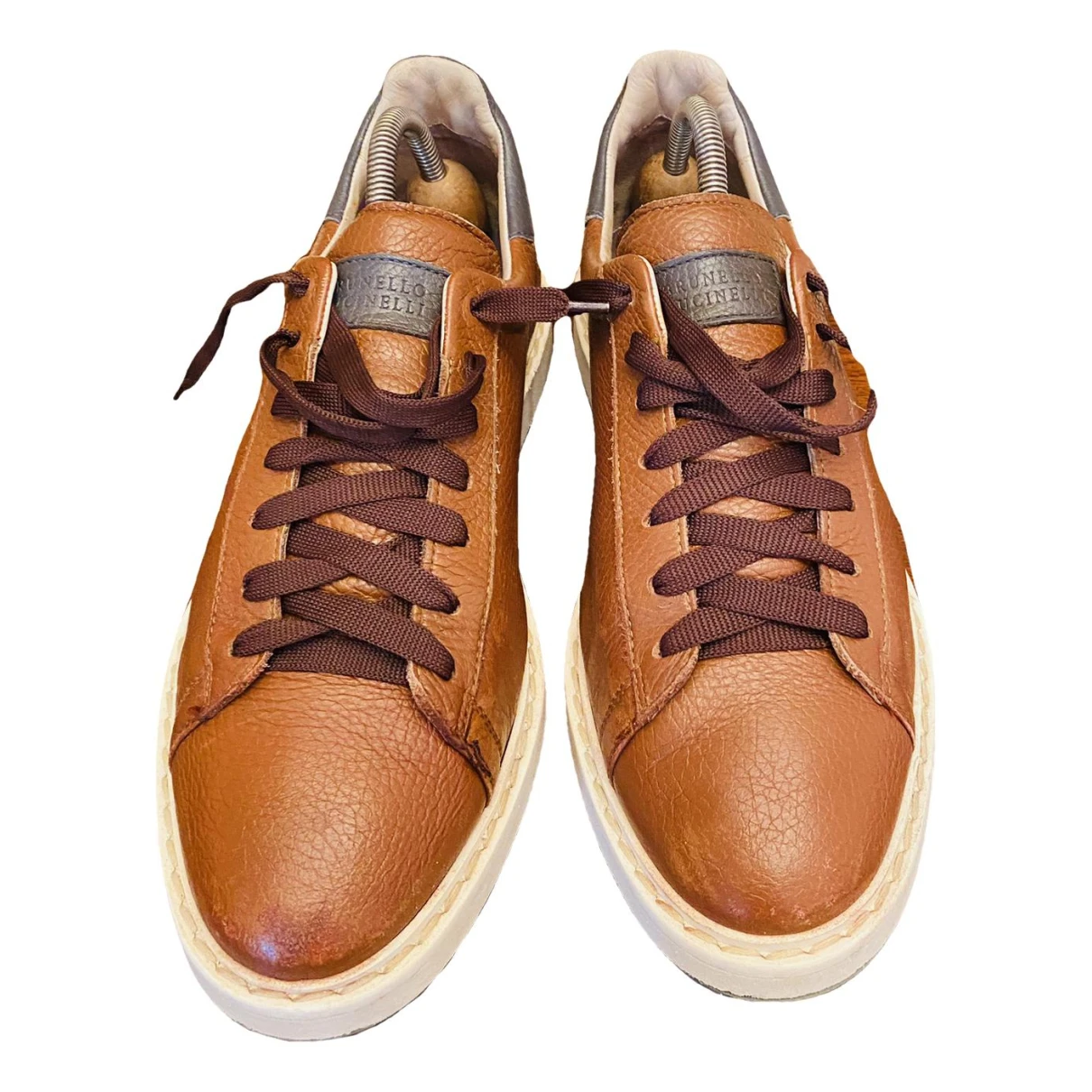Pre-owned Brunello Cucinelli Leather Low Trainers In Brown